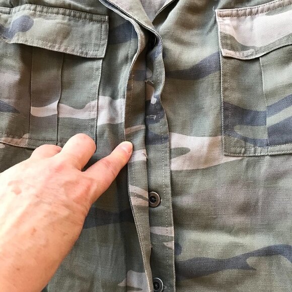 RAILS lightweight jacket faded camo pattern sage soft lyocell linen blend  SP - Picture 8 of 16